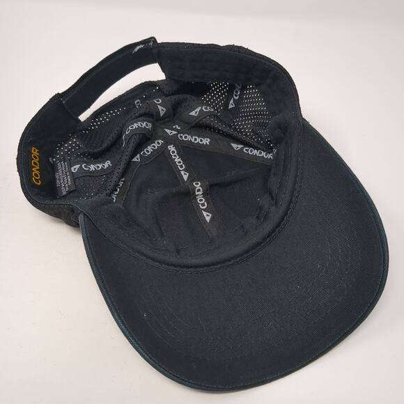 Condor Strapback Baseball Cap Black One Size Adjustable Breathable 6 Panel - Picture 7 of 10